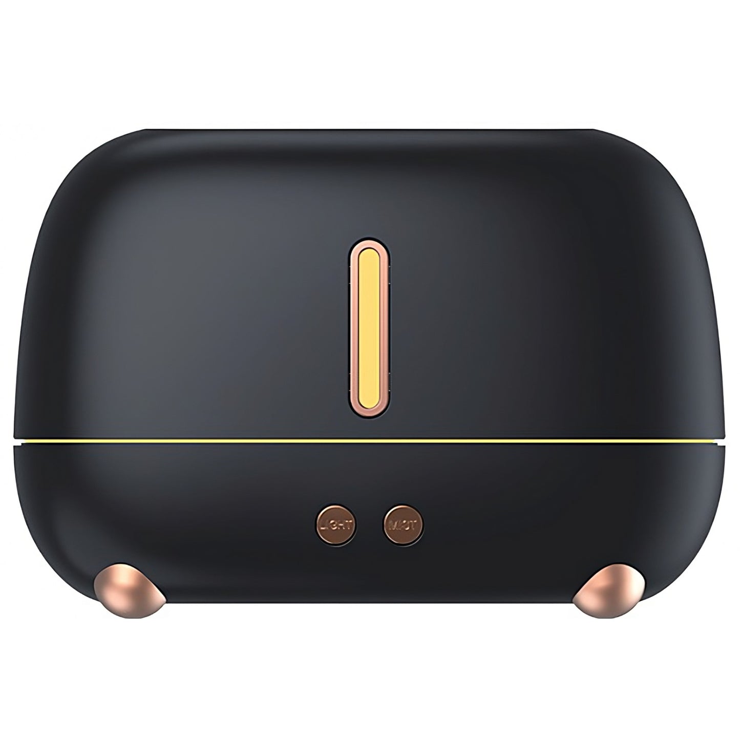 Umidificator de tip flacara, Klevo, cu aromaterapie, 7 culori, 250 ml, negru