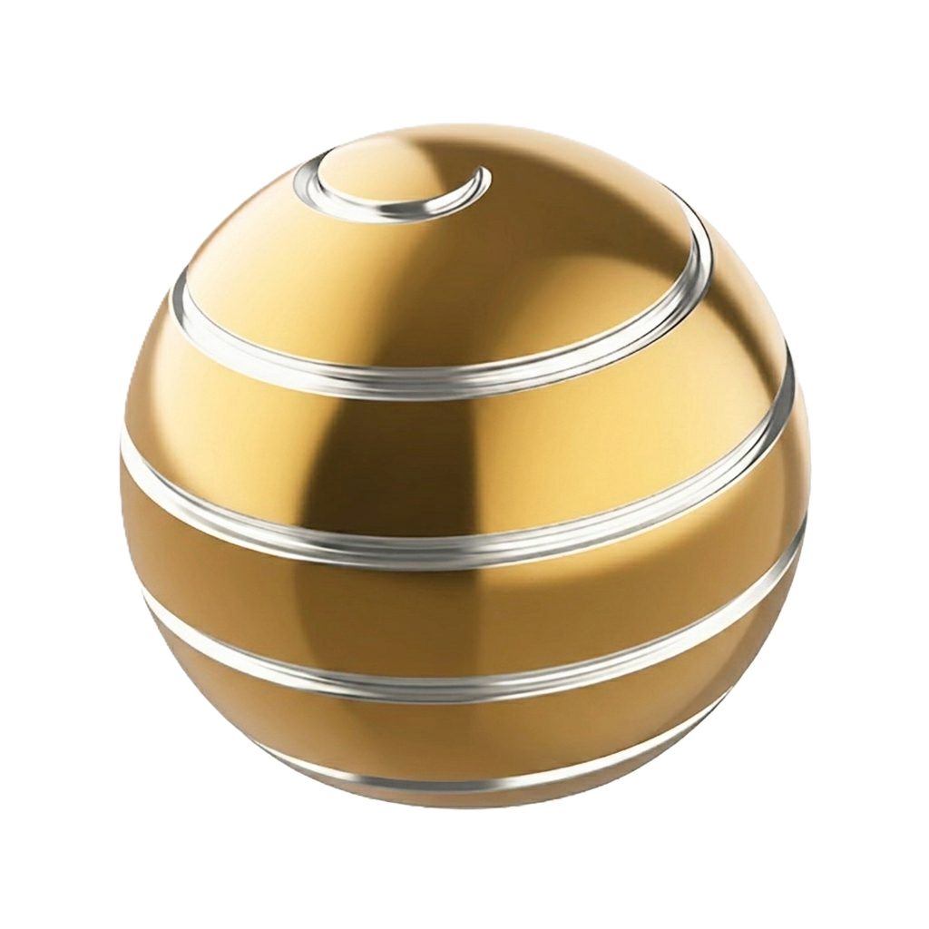 Sfera Fidget Spinner Metalic, Klevo, Corp Aliaj Zinc, Rulment Inox, Jucarie Antistres pentru Focus si Relaxare, Diametru 40 mm, Gadget pentru Birou, Scoala, Cadou pentru Copii si Adulti, Auriu