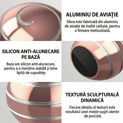 Sfera Fidget Spinner Metalic, Klevo, Corp Aliaj Zinc, Rulment Inox, Jucarie Antistres pentru Focus si Relaxare, Diametru 40 mm, Gadget pentru Birou, Scoala, Cadou pentru Copii si Adulti, Roz