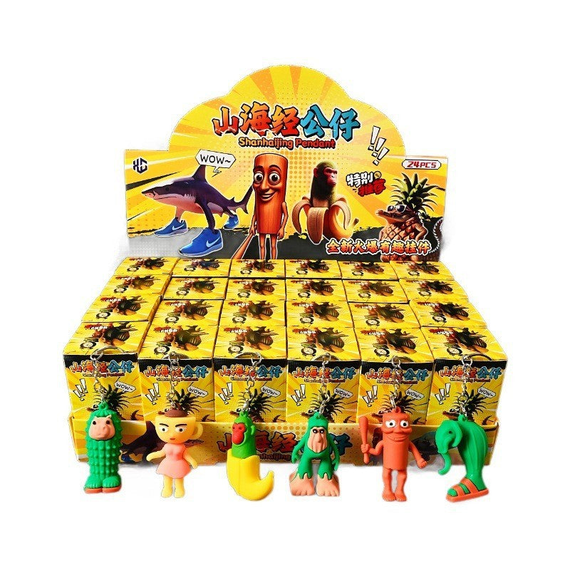 Set 24 Brelocuri Brainrot, Klevo, mixate, in cutie BlindBox si Display de prezentare, Pandantive Aprox 5-7 cm