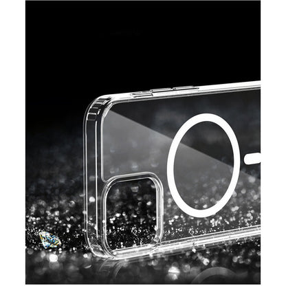 Husa protectie Klevo pentru iPhone 14 Pro Max Mag Safe, 2 in 1 incarcare si magnet, Acril, rezistent la socuri, Transparenta