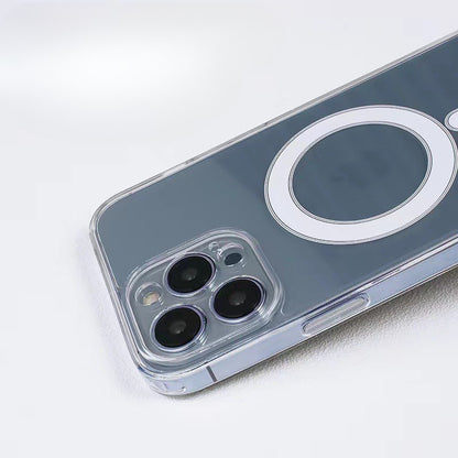 Husa protectie Klevo pentru iPhone 12/12 Pro Mag Safe, 2 in 1 incarcare si magnet, Silicon si Acril, Transparenta