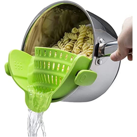 Strecurator Filtru pentru Vase, Klevo, din Silicon Rezistent la Temperaturi Inalte, Universal, Paste, Legume, Fructe, 23x12.5x6.7 cm Verde