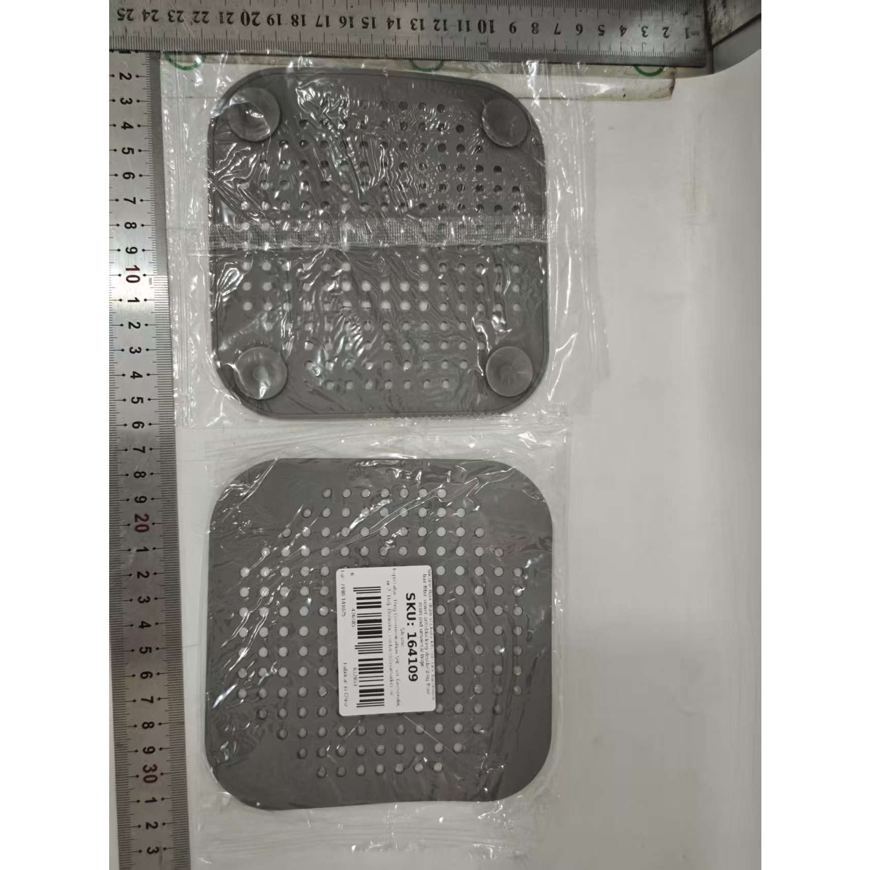 Filtru Chiuveta, Klevo, Anti-infundare, cu Ventuze, 14.5 x 14.5 cm, Flexibil, Gri