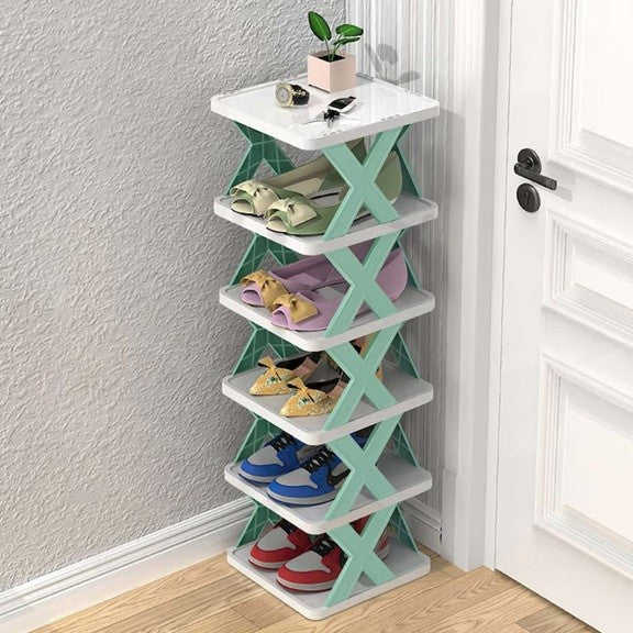 Organizator de Pantofi, Klevo, 5 Straturi, din ABS, Suport Modular, 65.5 x 24 x 26 cm, Turcoaz