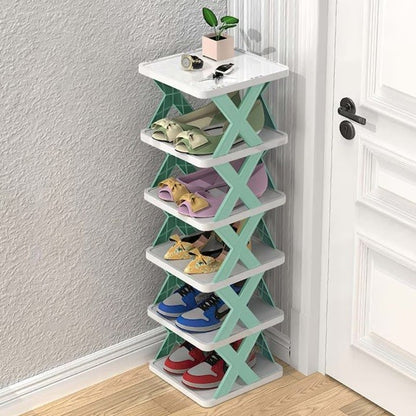 Organizator de Pantofi, Klevo, 5 Straturi, din ABS, Suport Modular, 65.5 x 24 x 26 cm, Turcoaz