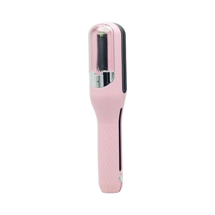 Aparat de Reparare a Varfurilor Despicate, Klevo, Netezirea Firului de Par, din ABS+PC, cu Ioni Negativi, Baterie 500 mAh, 24.8 x 5.3 x 5 cm, Roz