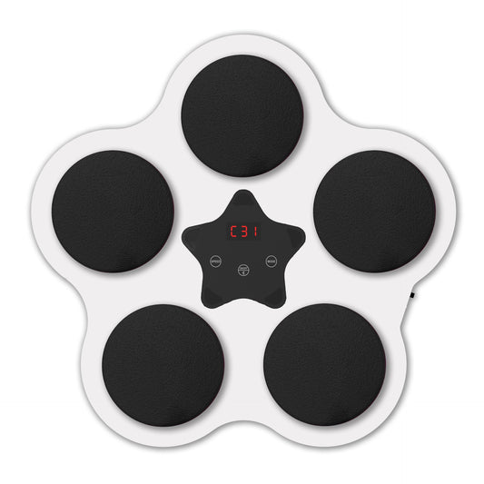 Jucarie de Boxat cu Muzica si Lumini, Klevo, Bluetooth, Incarcare USB, Aplicare cu Ventuze, 5 Tinte, 40x38x8 cm, 930 g, Alb