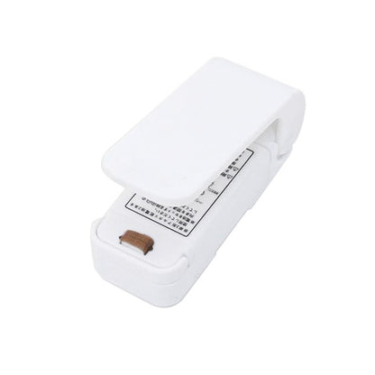 Mini Aparat de Sigilat Pungi cu Baterii, Klevo, Etansare prin Caldura, Spate Magnetic, Portabil, 9.7x3 cm, Alb