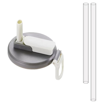 Capac Anti Varsare pentru Doze, Klevo, Model cu Pai Transparent, Reutilizabil, din Plastic, cu Maner Transportabil, 5.4 cm, Gri