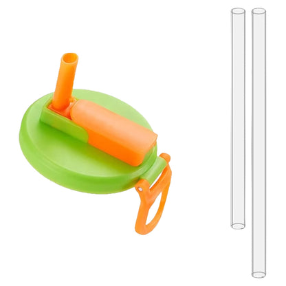 Capac Anti Varsare pentru Doze, Klevo, Model cu Pai Transparent, Reutilizabil, din Plastic, cu Maner Transportabil, 5.4 cm, Verde