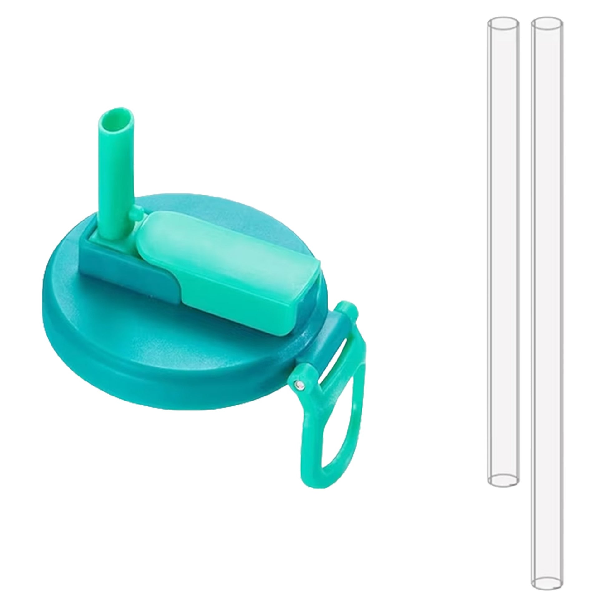 Capac Anti Varsare pentru Doze, Klevo, Model cu Pai Transparent, Reutilizabil, din Plastic, cu Maner Transportabil, 5.4 cm, Albastru