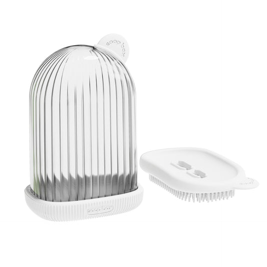 Sapuniera de Calatorie, Klevo, Suport pentru Sapun cu Scurgere a Apei, Recipient cu Capac Depozitare, Savoniera pentru Baie, 12.6x6.1x8.4cm, Alb