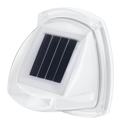 Lampa Solara LED pentru Gradina, Klevo, Set 2 Bucati, Tip Aplica pe Perete, 8.5 x 9 cm, 2V, ABS, 600mAh, Rezistent la apa, 8 LED-uri Alb Rece, Alb
