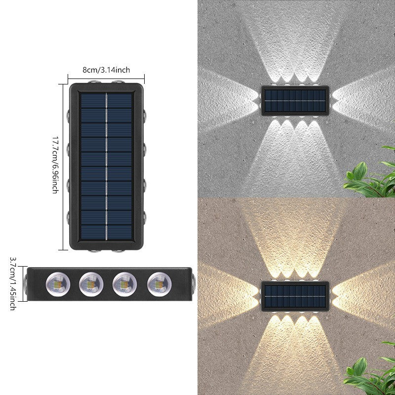 Lampa Solara, Klevo, 8+4 LED, Lumina Calda, din ABS+PC, 19 x 9.5 cm, IP65, Negru