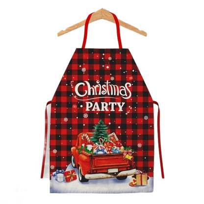 Sort de Bucatarie Decorativ, Klevo, Tema Craciun, 50 x 70 cm, Model Christmas Party, din Poliester, Rosu