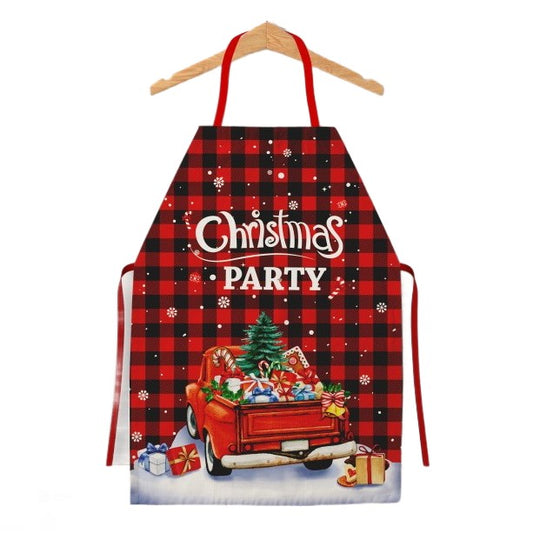 Sort de Bucatarie Decorativ, Klevo, Tema Craciun, 50 x 70 cm, Model Christmas Party, din Poliester, Rosu