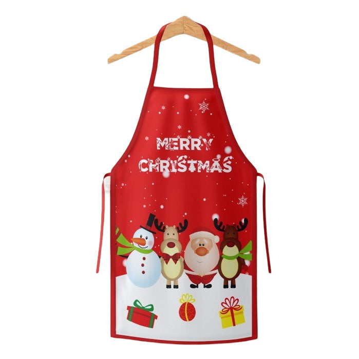 Sort de Bucatarie Decorativ, Klevo, Tema Craciun, 50 x 70 cm, Model Merry Christmas, din Poliester, Rosu