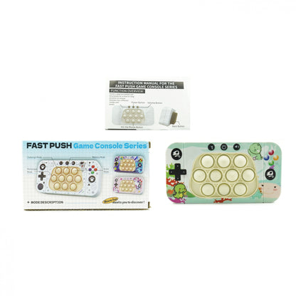 Jucarie interactiva tip consola pentru copii Klevo, speed push whack-a-mole, joc de viteza pop it, material ABS/silicon, cu nivele, sunete si lumini, 15.5 x 7.6 x 5.3 cm, model dinozaur, verde