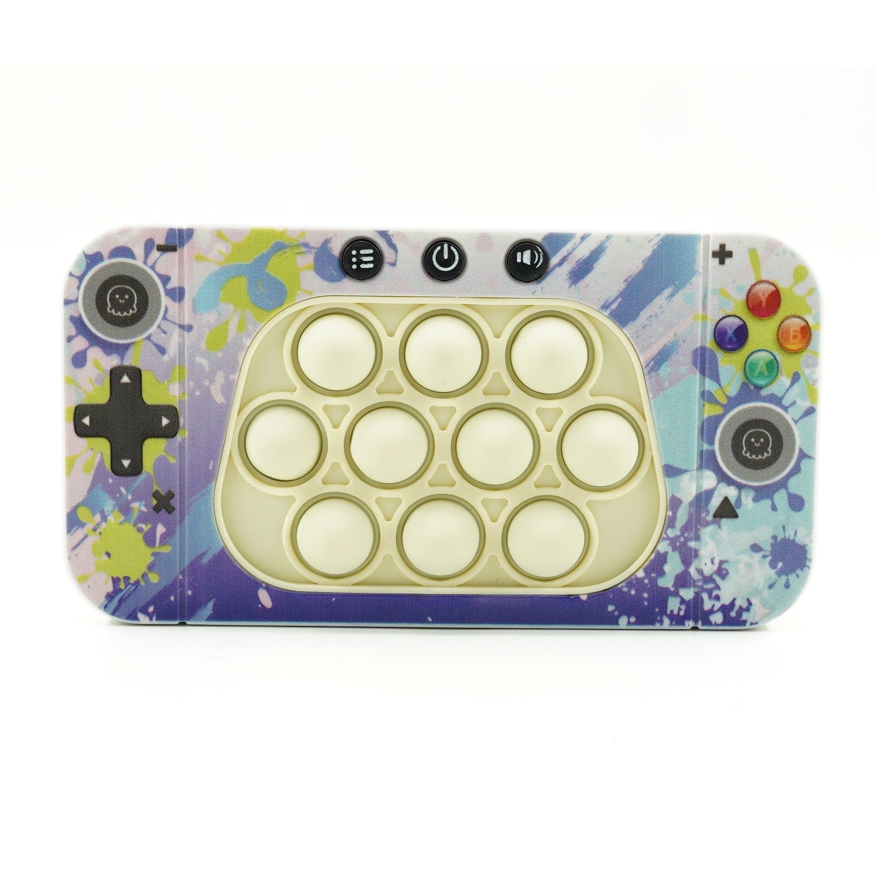 Jucarie interactiva tip consola pentru copii Klevo, speed push whack-a-mole, joc de viteza pop it, material ABS/silicon, cu nivele, sunete si lumini, 15.5 x 7.6 x 5.3 cm, model culori, multicolor