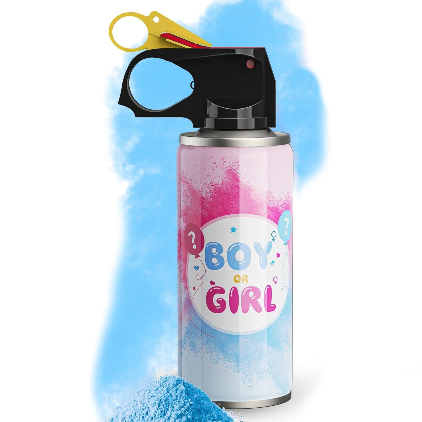 Spray Gender Reveal, Klevo, 260 ml, din Amidon de Porumb, Dezvaluire Gen Bebelusi, Albastru