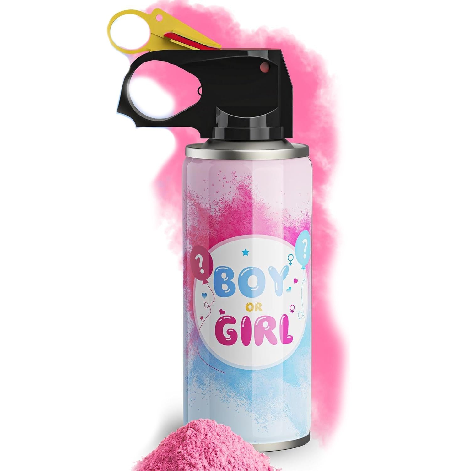 Spray Gender Reveal, Klevo, 260 ml, din Amidon de Porumb, Dezvaluire Gen Bebelusi, Roz