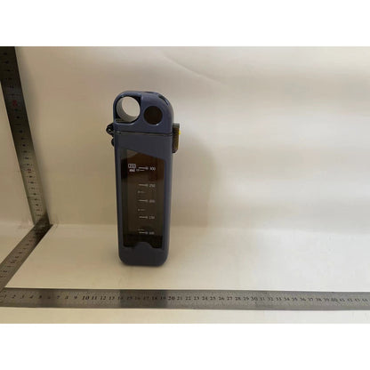 Sticla de Apa pentru Sport, Klevo, 350 ml, cu Pai si Capac, 23x7x4.4 cm, Buton de Blocare, din PC, Albastru