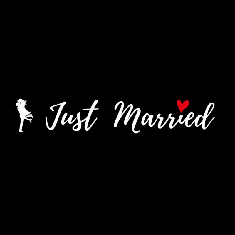 Sticker Autocolant, Klevo, Tematica Nunta, Model Indragostiti, cu Scris Just Married, 50x11.5 cm, Alb