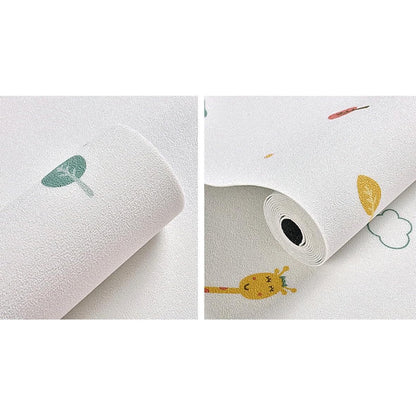 Rola Autoadeziva pentru Perete, Klevo, din Panza, 10 m, Rezistenta la Umezeala, 2.5 mm Grosime, Model Girafa si Elefant, Multicolor