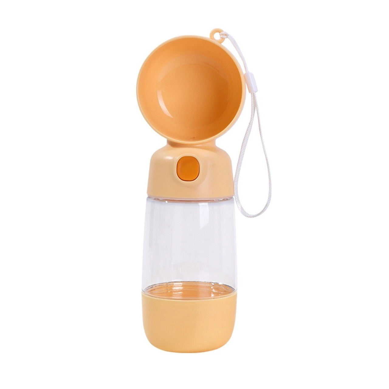 Sticla Animale, Klevo, Portabila, pentru Hrana si Apa, din ABS, 400 ml/182 ml, 25.5 x 8 x 9 cm, Galben