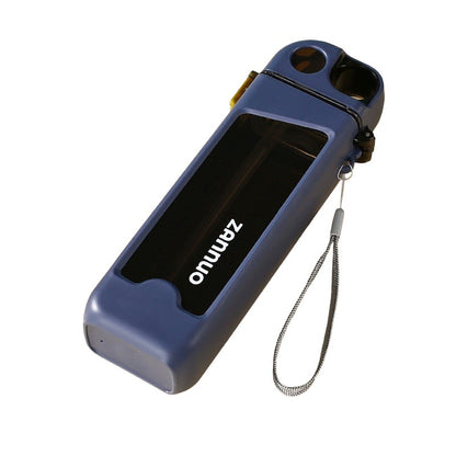 Sticla de Apa pentru Sport, Klevo, 350 ml, cu Pai si Capac, 23x7x4.4 cm, Buton de Blocare, din PC, Albastru