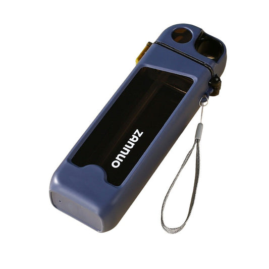 Sticla de Apa pentru Sport, Klevo, 350 ml, cu Pai si Capac, 23x7x4.4 cm, Buton de Blocare, din PC, Albastru