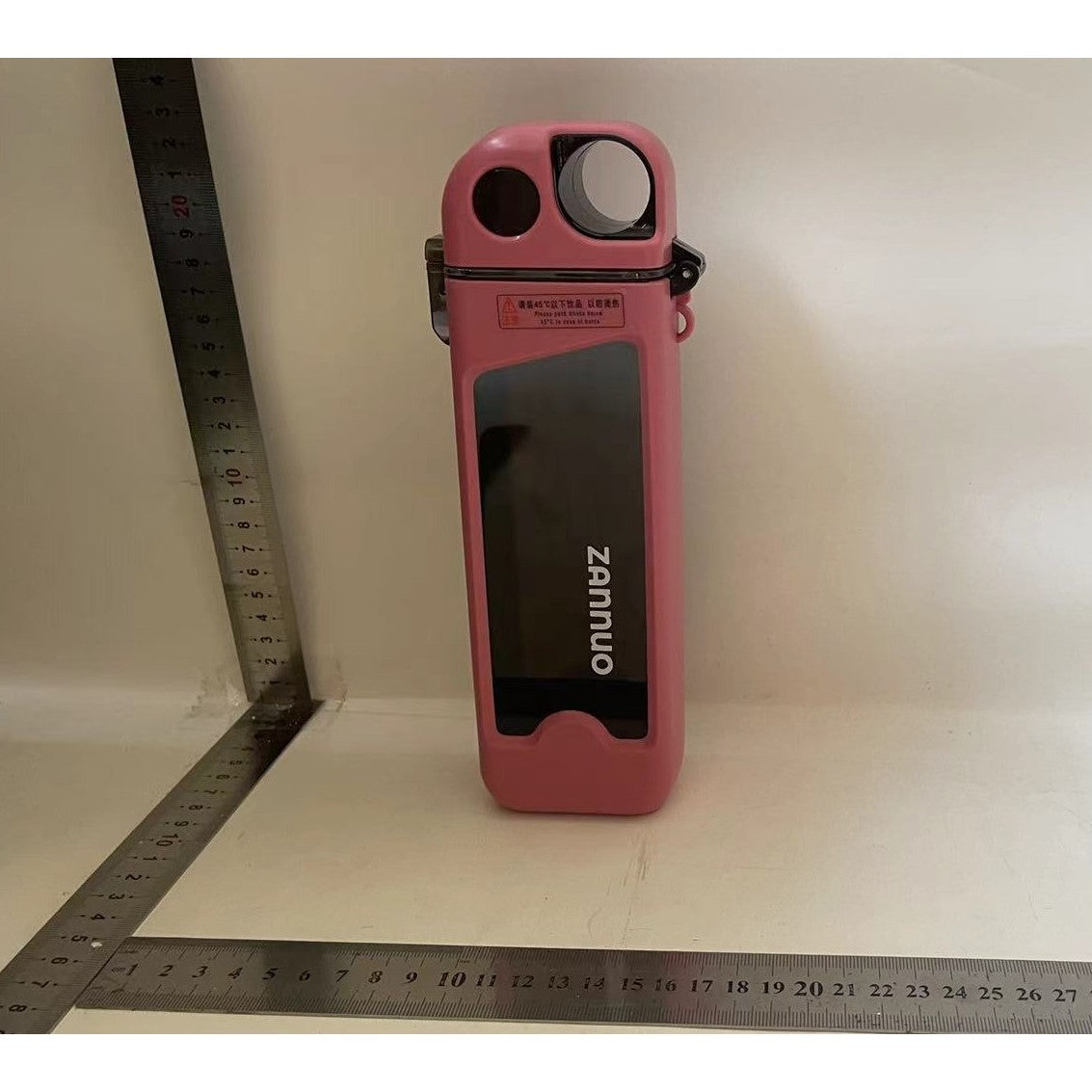 Sticla de Apa pentru Sport, Klevo, 350 ml, cu Pai si Capac, 23x7x4.4 cm, Buton de Blocare, din PC, Roz