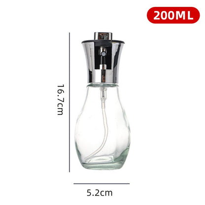 Sticla de ulei cu Pulverizator, Klevo, Sticla pentru Lichide de Bucatarie, Otet, Sos, 16.7 x 5.2 cm, Volum 200 ml, Silver