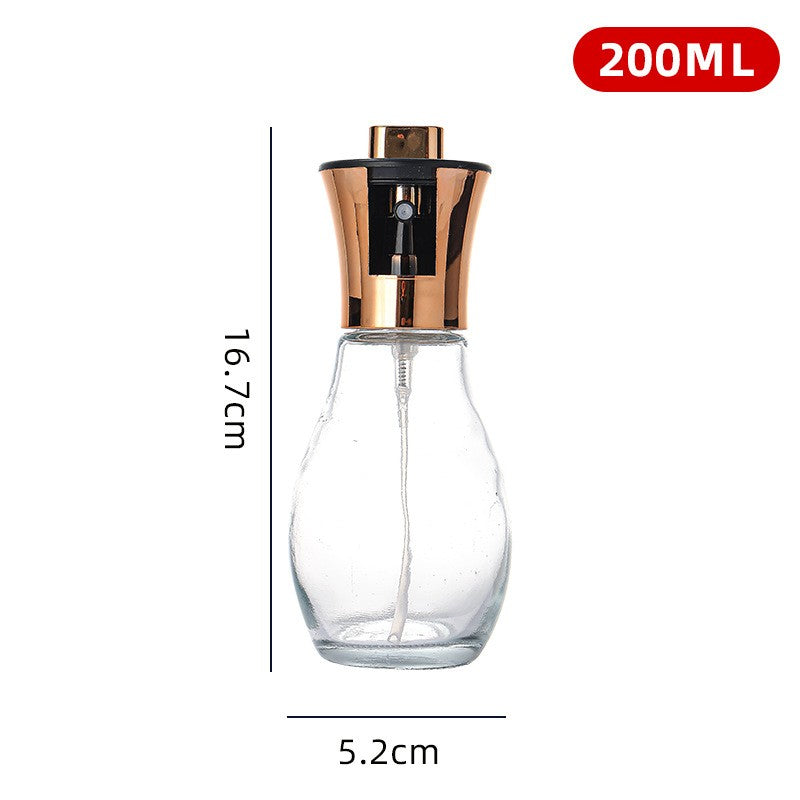 Sticla de ulei cu Pulverizator, Klevo, Sticla pentru Lichide de Bucatarie, Otet, Sos, 16.7 x 5.2 cm, Volum 200 ml, Roz Gold
