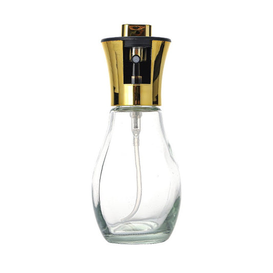 Sticla de ulei cu Pulverizator, Klevo, Sticla pentru Lichide de Bucatarie, Otet, Sos, 16.7 x 5.2 cm, Volum 200 ml, Gold