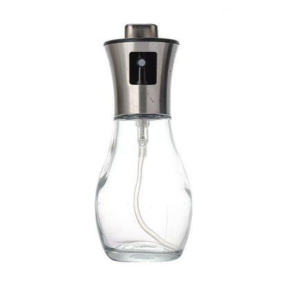 Sticla de ulei cu Pulverizator, Klevo, Sticla pentru Lichide de Bucatarie, Otet, Sos, 16.7 x 5.2 cm, Volum 200 ml, Gri