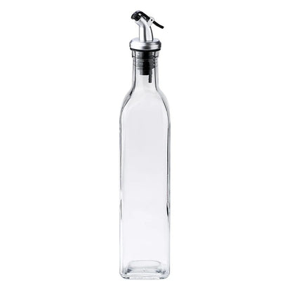 Sticla de Ulei de Masline, Klevo, Sticla etansa pentru Lichide de Bucatarie, Sticla pentru Uleiuri, Sosuri, Otet, Capac din Inox Dozator, 30 x 6 cm, volum 500 ml, Transparent