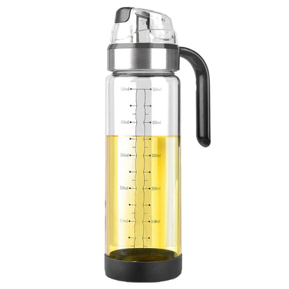 Sticla de ulei etansa cu deschidere inchidere, Klevo, Dispenser de ulei de bucatarie, Sos de soia, Otet, 500 ml, Transparent