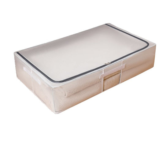 Cutie de Depozitare, Klevo, pentru Haine, Incaltaminte, din Plasa PVC Impermeabila si Manere Laterale, Pliabila, Fermoar Bidirectional, 80 x 47 x 18 cm, Transparenta