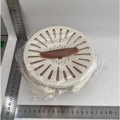 Strecuratoare 2 in 1 pentru Fructe si Legume, Klevo, Cos de Scurgere si Cutie de Depozitare, 15.5 x 8.3 cm, din PP, cu Maner si Capac, Maro