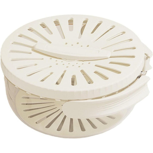 Strecuratoare 2 in 1 pentru Fructe si Legume, Klevo, Cos de Scurgere si Cutie de Depozitare, 15.5 x 8.3 cm, din PP, cu Maner si Capac, Alb