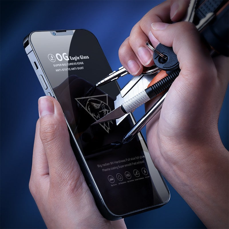 Folie Sticla Securizata, Klevo, compatibila cu Apple iPhone 15 Pro Max, Sticla ESD, Super HD Glass, Anti-static, Margini Negre, Transparent