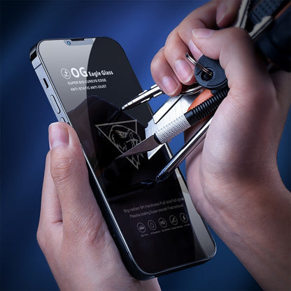 Folie Sticla Securizata, Klevo, compatibila cu Apple iPhone 15 Pro Max, Sticla ESD, Super HD Glass, Anti-static, Margini Negre, Transparent