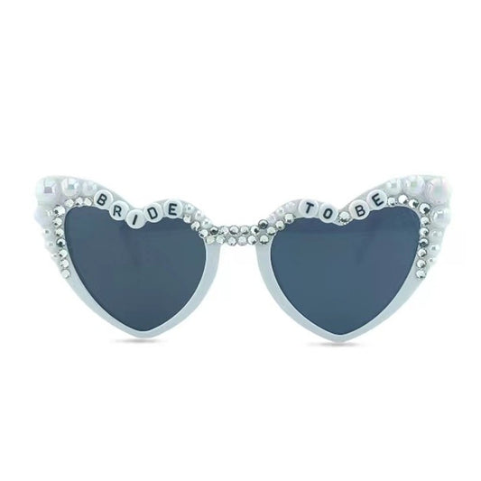 Ochelari Decorativi, Klevo, Model Bride to Be, cu Perle, pentru Nunta, din PC, 15.3 x 5.7 x 14.5 cm, Alb