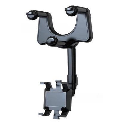 Suport auto Klevo cu atasare la oglinda retrovizoare, model Y611, rotativ 360 de grade și retractabil, multifuncțional, compatibil cu toate telefoanele mobile, Negru