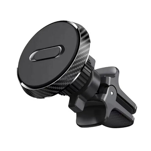 Suport Auto Magnetic Klevo 360 grade cu prindere de grila de aerisire, 50 mm, Ajustabil, 4 Magneti  incorporati, Negru