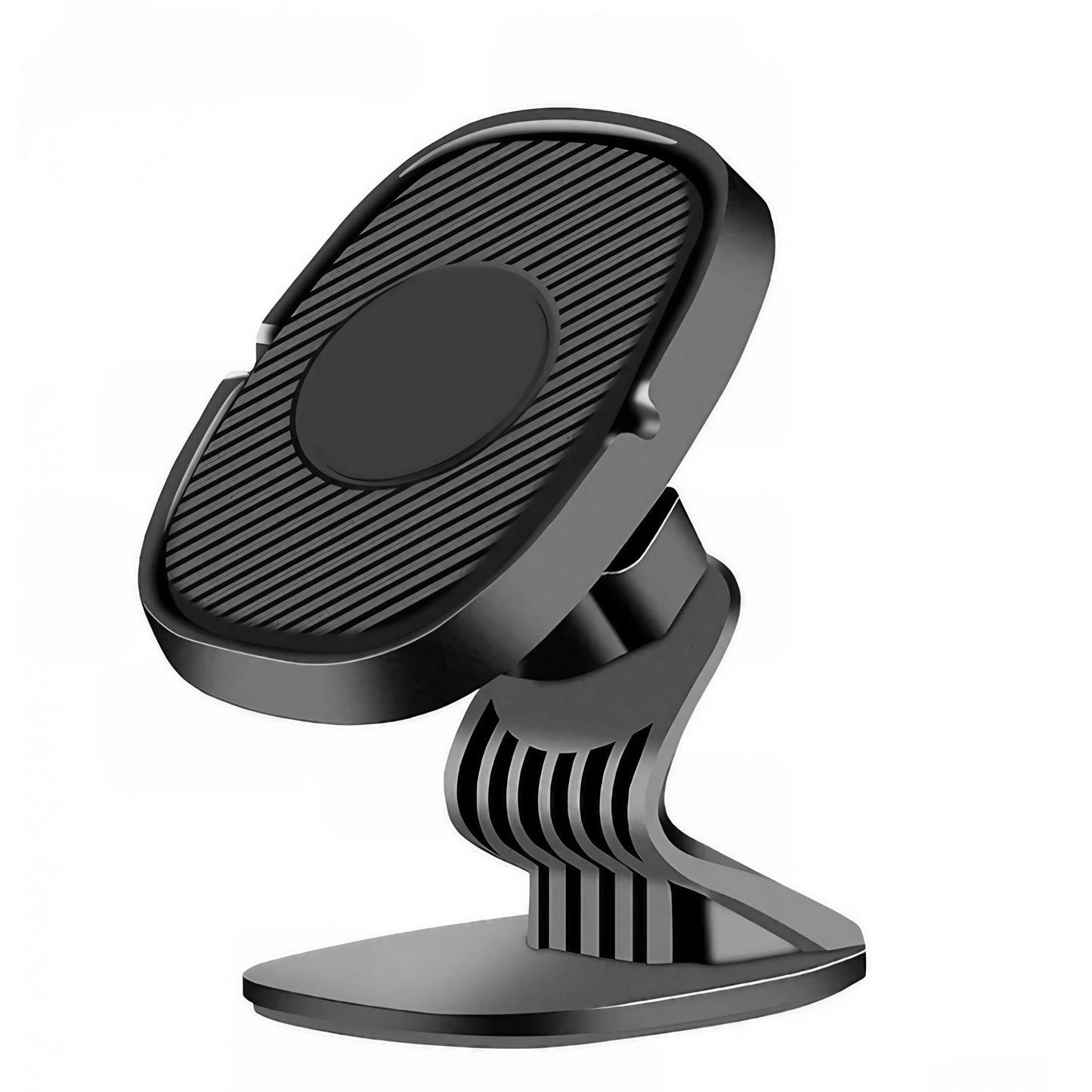Suport Auto Magnetic Klevo 360 grade cu adeziv, 53 mm, Holder JS - 668, compatibil cu dispozitive intre 4" - 7", Ajustabil, 6 Magneti Neodymium  incorporati, Negru