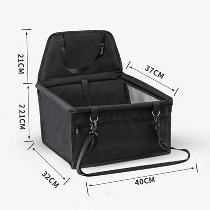 Scaun Auto pentru Animalele de Companie, Klevo, Cos Auto pentru Animale, cu Prindere de Scaun si Centura de Siguranta, 41 x 34 x 28 cm, Negru