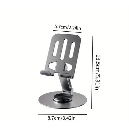 Suport de Birou pentru Telefon sau Tableta, Klevo, din Metal, Pliabil, 5.7 x 13.5 x 8.7 cm, Universal, Gri Metalic